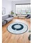 Baskılı Kaymaz Yıkanabilir Göbekli Klasik Desen Yuvarlak Mutfak Salon Halısı, Y-Klasik-03-Mavi, 5