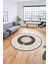 Baskılı Kaymaz Yıkanabilir Göbekli Klasik Desen Yuvarlak Mutfak Salon Halısı, Y-Klasik-03-Kahve, 5