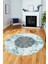 Şık Tasarım Klasik Dijital Kaymaz Taban Yıkanabilir Yuvarlak Salon Halısı, Y-Klasik-19-Mavi, 2