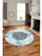 Şık Tasarım Klasik Dijital Kaymaz Taban Yıkanabilir Yuvarlak Salon Halısı, Y-Klasik-19-Mavi, 5