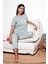 Regular Fit Bisiklet Yaka Kısa Kollu Pijama Takımı Bayan Pijama Takımı 65790130 1