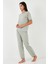 Regular Fit Bisiklet Yaka Kısa Kollu Pijama Takımı Bayan Pijama Takımı 65790130 3