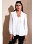 Regular Fit V Yaka Balon Kol Bluz Bayan Bluz 611BZ0353 2