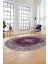 Baskılı Kaymaz Yıkanabilir Göbekli Klasik Desen Oval Yolluk Salon Halısı, O-Klasik-07-Mor, 1