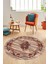 Klasik Desenli Dijital Kaymaz Taban Yıkanabilir Yuvarlak Mutfak Salon Halısı, Y-Klasik-11-Bordo, 1
