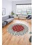 Baskılı Kaymaz Yıkanabilir Klasik Desen Yuvarlak Mutfak Salon Halısı, Y-Klasik-04-Bordo, 5