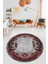 Baskılı Kaymaz Yıkanabilir Renkli Klasik Desen Yuvarlak Salon Halısı, Y-Klasik-08-Bordo, 3