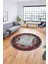 Baskılı Kaymaz Yıkanabilir Renkli Klasik Desen Yuvarlak Salon Halısı, Y-Klasik-08-Bordo, 4