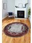 Baskılı Kaymaz Yıkanabilir Renkli Klasik Desen Yuvarlak Salon Halısı, Y-Klasik-08-Bordo, 5