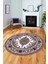 Klasik Desenli Dijital Kaymaz Yıkanabilir Yuvarlak Mutfak Salon Halısı, Y-Klasik-23-Bordo, 1
