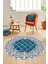 Baskılı Kaymaz Yıkanabilir Klasik Desen Yuvarlak Mutfak Salon Halısı, Y-Klasik-04-Mavi, 3