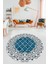 Baskılı Kaymaz Yıkanabilir Klasik Desen Yuvarlak Mutfak Salon Halısı, Y-Klasik-04-Mavi, 4