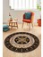 Renkli Klasik Motifli Dijital Kaymaz Yıkanabilir Yuvarlak Mutfak Salon Halısı, Y-Klasik-27-Kahve, 5