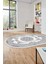 Modern Klasik Dijital Kaymaz Taban Yıkanabilir Oval Yolluk Salon Halısı, O-Klasik-17-Gri, 4