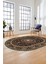 Klasik Desenli Dijital Kaymaz Yıkanabilir Oval Yolluk Koridor Salon Halısı, O-Klasik-21-Siyah, 5