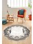 Baskılı Kaymaz Yıkanabilir Renkli Klasik Desen Yuvarlak Salon Halısı, Y-Klasik-08-Vizon, 2