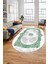 Sade Klasik Desen Dijital Kaymaz Taban Yıkanabilir Oval Yolluk Salon Halısı, O-Klasik-20-Yeşil, 1