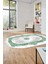 Sade Klasik Desen Dijital Kaymaz Taban Yıkanabilir Oval Yolluk Salon Halısı, O-Klasik-20-Yeşil, 4