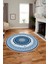 Göbekli Klasik Dijital Kaymaz Taban Yıkanabilir Yuvarlak Mutfak Salon Halısı, Y-Klasik-18-Mavi, 5