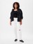 Kadın Beyaz High Rise Cheeky Straight Jean Pantolon 4