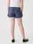 Kız Çocuk Koyu Mavi Low Rise Denim Şort 3