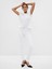 Kadın Beyaz Mid Rise True Skinny Jean Pantolon 1