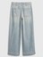 Kız Çocuk Açık Mavi High Rise Wide-Leg Ankle Jean Pantolon 2