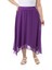 Büyük Beden Asimetrik Kesim Astarlı Mor Şifon Etek 2