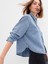 Kadın Açık Mavi Denim Crop Gömlek 1