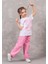 Pembe Stay Positive Baskılı T-Shirt 3