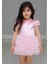 Kız Çocuk Özel Gün Simli Kabarık Fiyonk Detay Pembe Tütü Elbise 1
