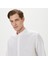 Erkek Beyaz Classic Fit Keten Gömlek W45457T.1BW 8