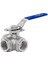 3 Yollu Tepe Flanşlı T Port Paslanmaz Dişli Küresel Vana 11/2" 1