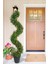 Yapay Ağaç Spiral Pembe Mineli Şimşir Ağacı 160CM Bambu Saplı Salon Bitkisi 2