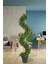 Yapay Ağaç Spiral Pembe Mineli Şimşir Ağacı 160CM Bambu Saplı Salon Bitkisi 4