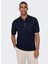 Düz Koyu Lacivert Erkek Polo T-Shirt Onswyler Lıfe Reg 14 Ss Zıp Polo Kn 3