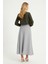 Kemerli Kloş Etek - Gri 3