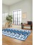 Renkli Etnik Desenli Dijital Kaymaz Yıkanabilir Yolluk Mutfak Salon Halısı, Etnik-06-Mavi 1