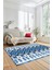 Renkli Etnik Desenli Dijital Kaymaz Yıkanabilir Yolluk Mutfak Salon Halısı, Etnik-06-Mavi 3