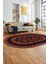 Dijital Kaymaz Yıkanabilir Şık Etnik Desen Oval Yolluk Mutfak Salon Halısı, O-Etnik-04-Kırmızı, 5