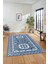 Dijital Kaymaz Yıkanabilir Şık Tasarım Etnik Desenli Yolluk Mutfak Salon Halısı, Etnik-14-Mavi 4