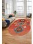 Dijital Baskılı Kaymaz Yıkanabilir Etnik Desenli Oval Mutfak Salon Halısı, O-Etnik-01-Kırmızı, 5