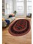 Dijital Kaymaz Yıkanabilir Şık Etnik Desen Oval Yolluk Mutfak Salon Halısı, O-Etnik-04-Kırmızı, 4