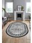Dijital Kaymaz Yıkanabilir Etnik Desen Oval Yolluk Mutfak Salon Halısı, O-Etnik-03-Gri, 3