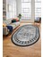 Dijital Kaymaz Yıkanabilir Etnik Desen Oval Yolluk Mutfak Salon Halısı, O-Etnik-03-Gri, 5