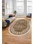 Dijital Kaymaz Yıkanabilir Etnik Desen Oval Yolluk Mutfak Salon Halısı, O-Etnik-03-Kahve, 5