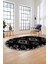 Dijital Kaymaz Yıkanabilir Etnik Desenli Oval Yolluk Mutfak Salon Halısı, O-Etnik-02-Antrasit, 2