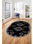 Dijital Kaymaz Yıkanabilir Etnik Desenli Oval Yolluk Mutfak Salon Halısı, O-Etnik-02-Antrasit, 1