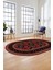 Dijital Kaymaz Yıkanabilir Şık Etnik Desen Oval Yolluk Mutfak Salon Halısı, O-Etnik-04-Kırmızı, 1