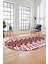 Renkli Etnik Desenli Dijital Kaymaz Yıkanabilir Oval Yolluk Mutfak Salon Halısı, O-Etnik-06-Kırmızı, 1